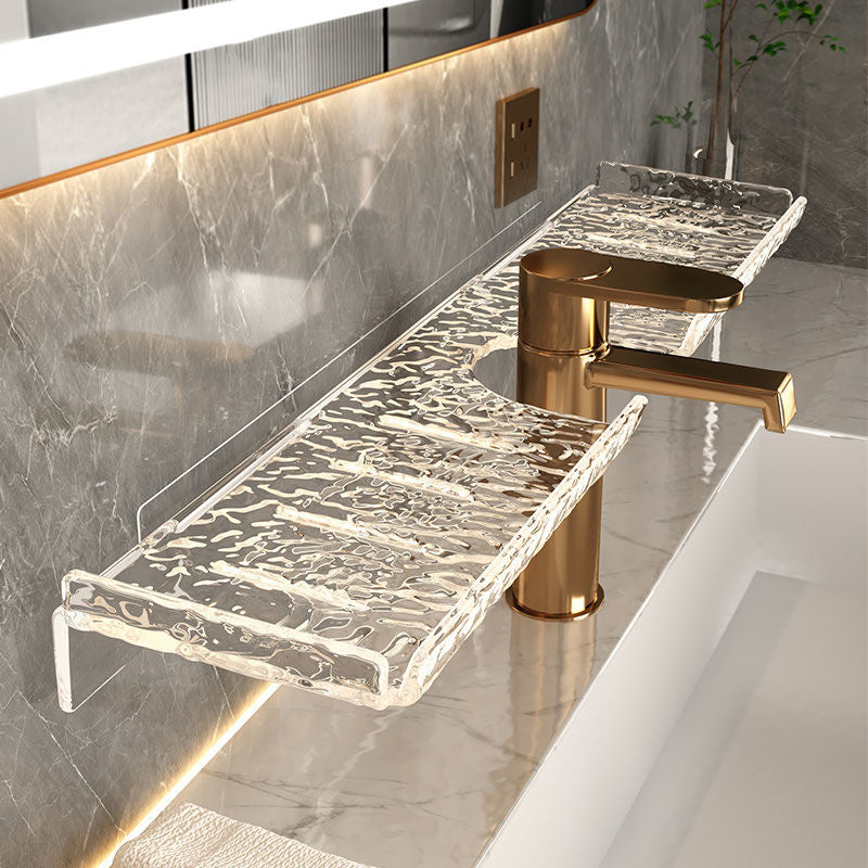 Luxury Acrylic Faucet and Shower Head Vanity Shelf : Sophisticated Bathroom Storage