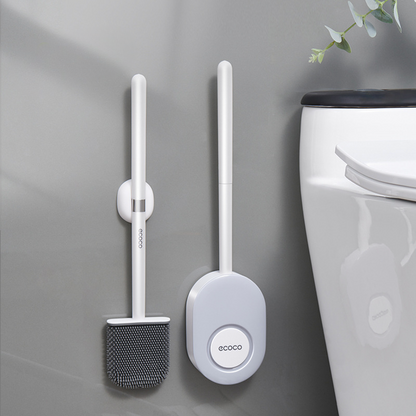 No-Drill Toilet Brush : Silicone Bristles, Magnetic Closure, Space-Efficient Design