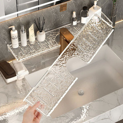 Luxury Acrylic Faucet and Shower Head Vanity Shelf : Sophisticated Bathroom Storage