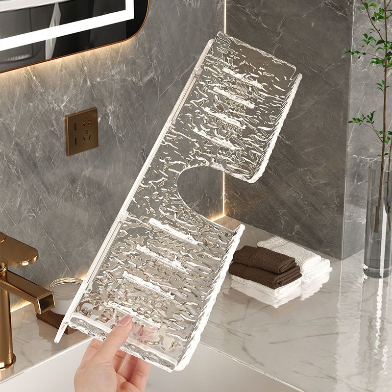 Luxury Acrylic Faucet and Shower Head Vanity Shelf : Sophisticated Bathroom Storage