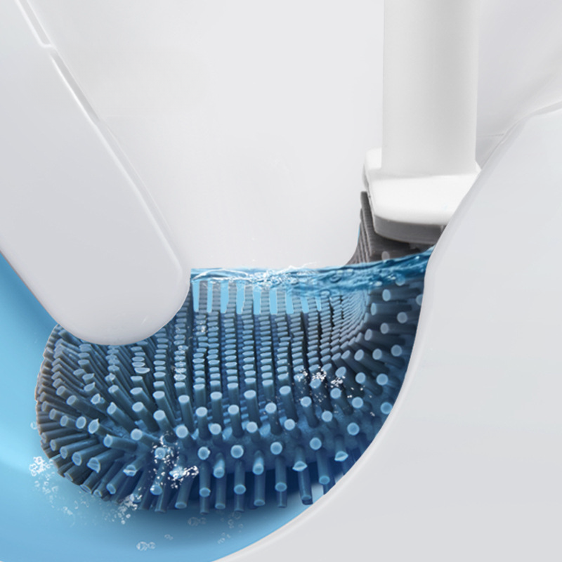 No-Drill Toilet Brush : Silicone Bristles, Magnetic Closure, Space-Efficient Design