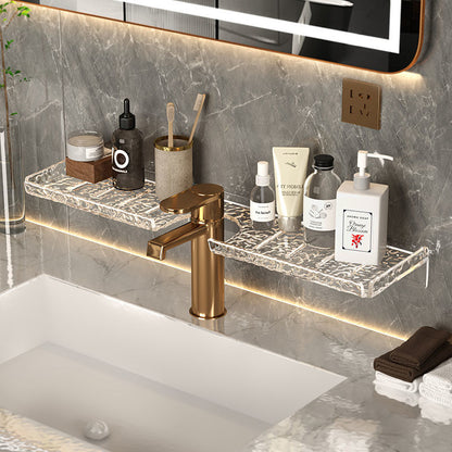 Luxury Acrylic Faucet and Shower Head Vanity Shelf : Sophisticated Bathroom Storage