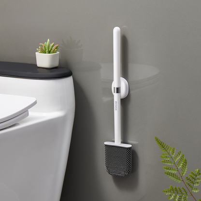 No-Drill Toilet Brush : Silicone Bristles, Magnetic Closure, Space-Efficient Design