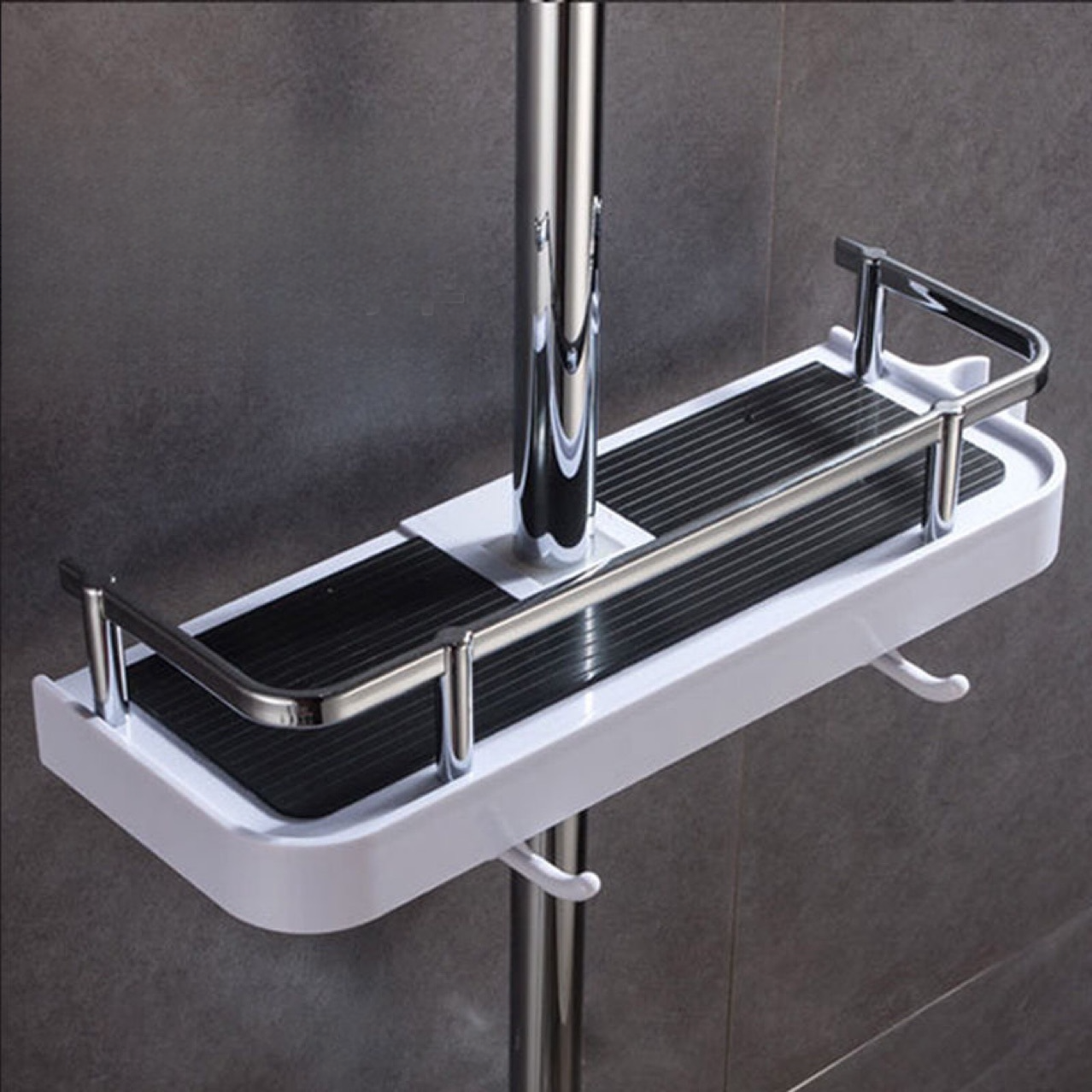 Adjustable Shower Tray with No-Drill Holder: Organize Your Bathroom Efficiently