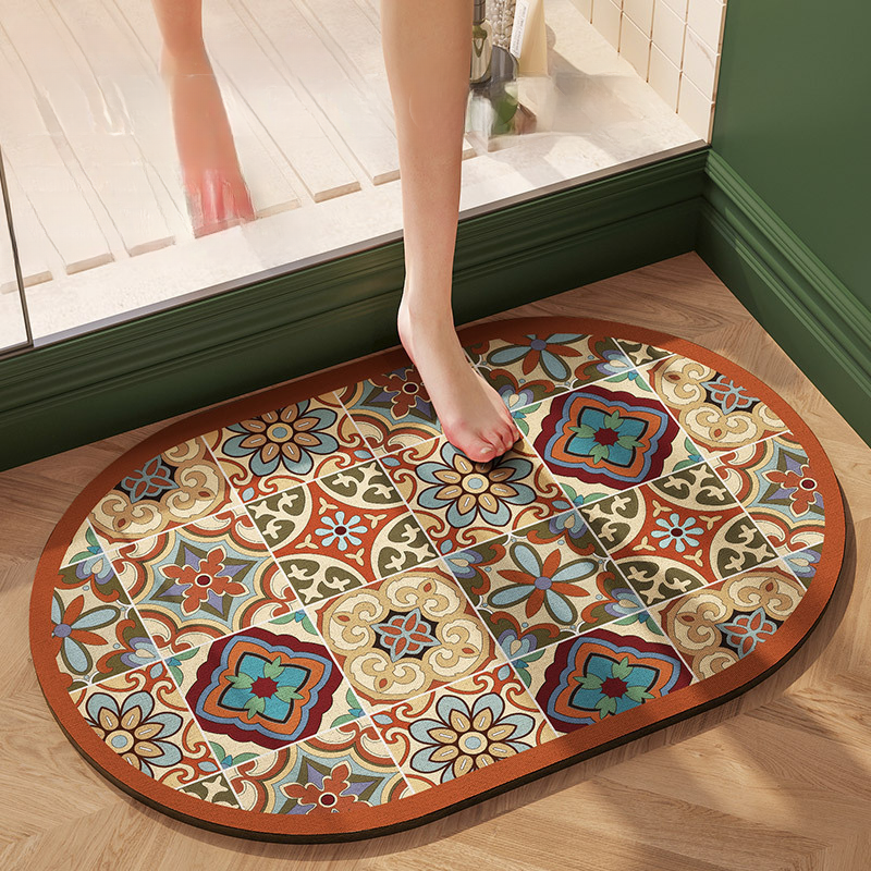 Retro Style Quick-Absorbing Diatomaceous Earth Mat