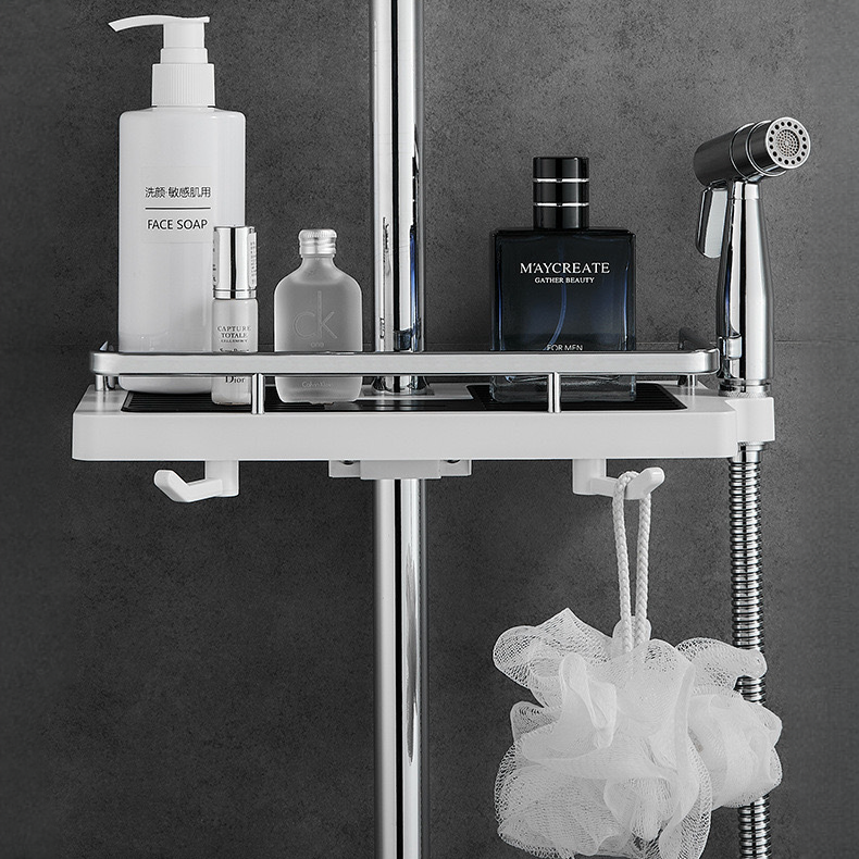 Adjustable Shower Tray with No-Drill Holder: Organize Your Bathroom Efficiently