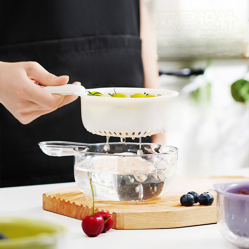 Dual-Layer Draining Basket: Handy Mini Berry and Tomato Washer