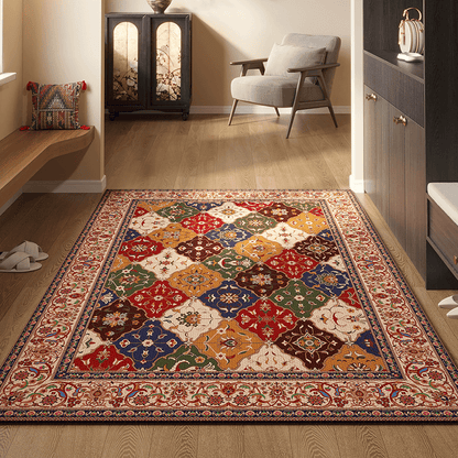 Vintage Entryway Rug: Non-Slip, Dirt-Resistant Belgian Velvet Carpet