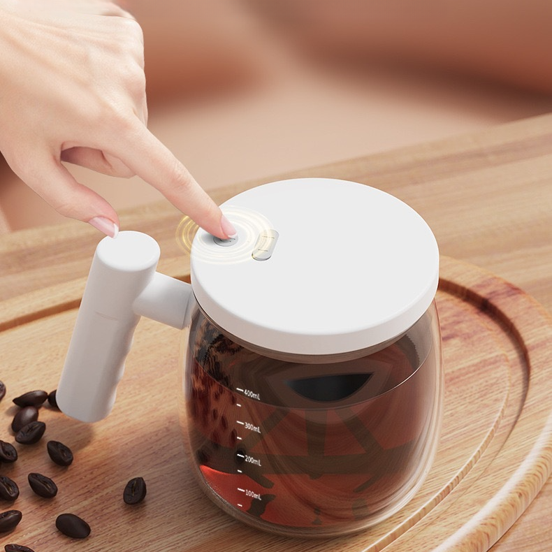 MixMaster-Electric Mixing Cup with Stirring Rod: Perfect for Soy Milk, Coffee & Protein Powder