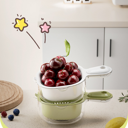 Dual-Layer Draining Basket: Handy Mini Berry and Tomato Washer