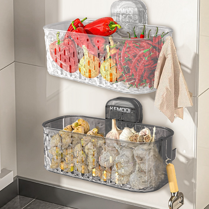 2-in-1 Dual-Layer Suction Storage Rack: Nail-Free Installation