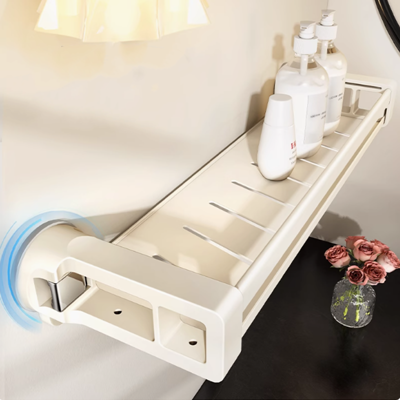 Hidden Suction Bathroom Shelf – Drill-Free, Durable Carbon Steel