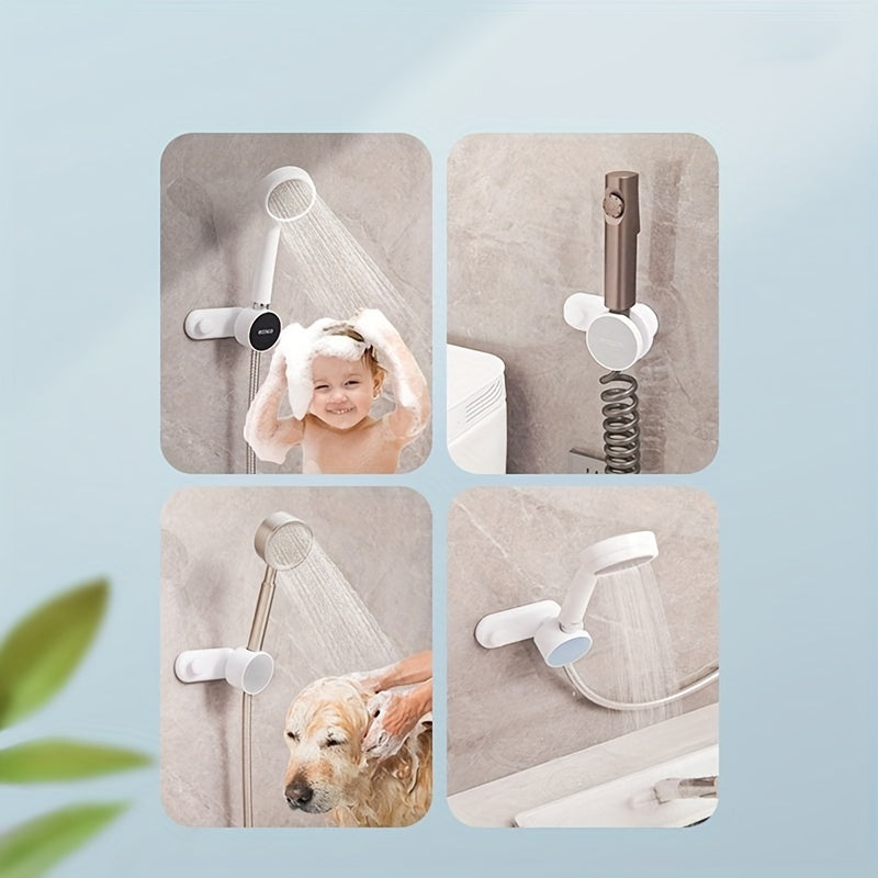 Adjustable Shower Head Holder with 360-Degree Rotation, No-Drill Mounting