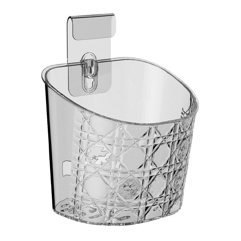 Multi-functional, Space-saving Wicker Pattern Hanging Suction Cup Storage Basket