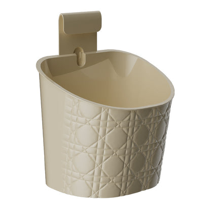 Multi-functional, Space-saving Wicker Pattern Hanging Suction Cup Storage Basket