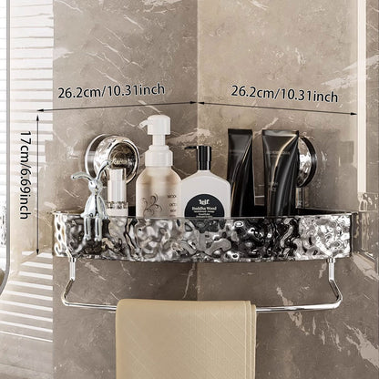 No-Drill Clear Wall Caddy: Drill-Free, Removable, Multifunctional Triangle & Rectangle Storage