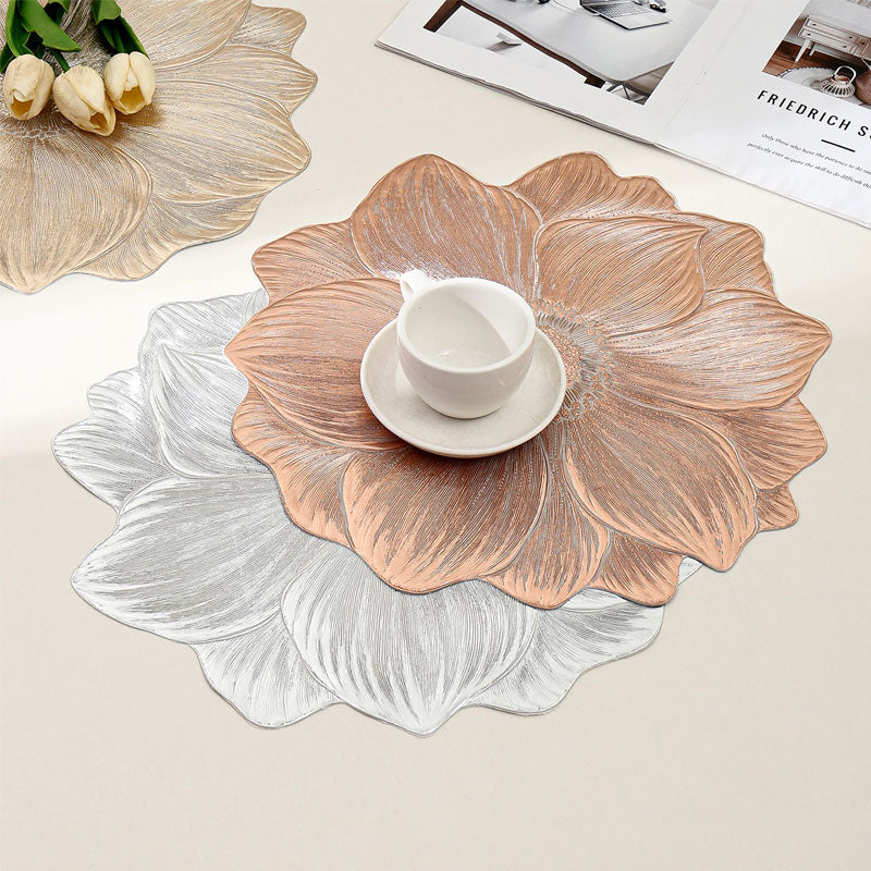 Creative Flower PVC Placemat – Waterproof & Oil-Proof