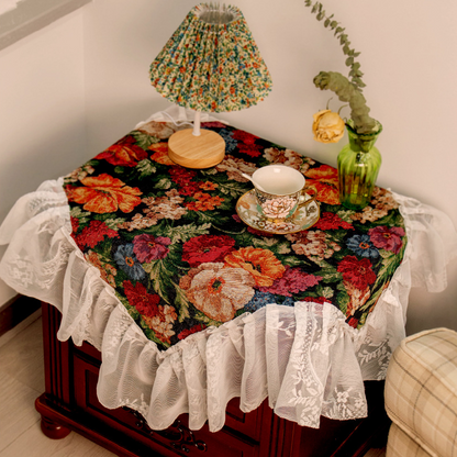 Imanqi Yun Jacquard Tablecloth - Thick Lace Hem, Multi-Use Cover