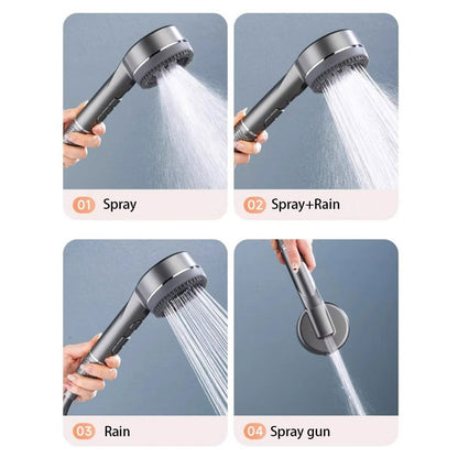 Multi-Functional Massage Boost Shower Head: Built-In Filter