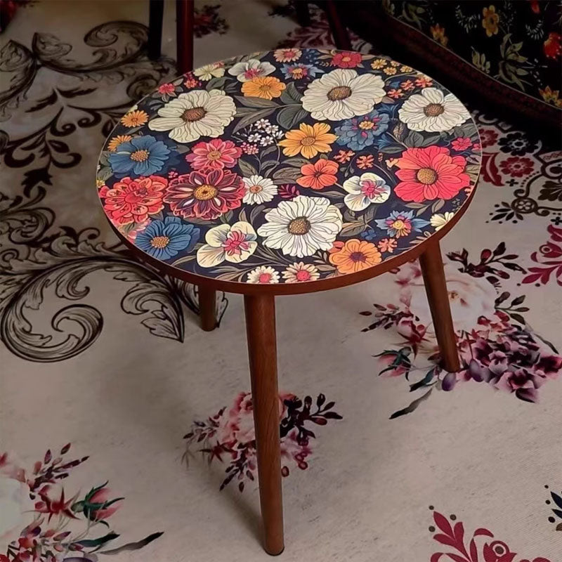 Vintage Painted Pattern Table – Strong Load-Bearing & Detachable