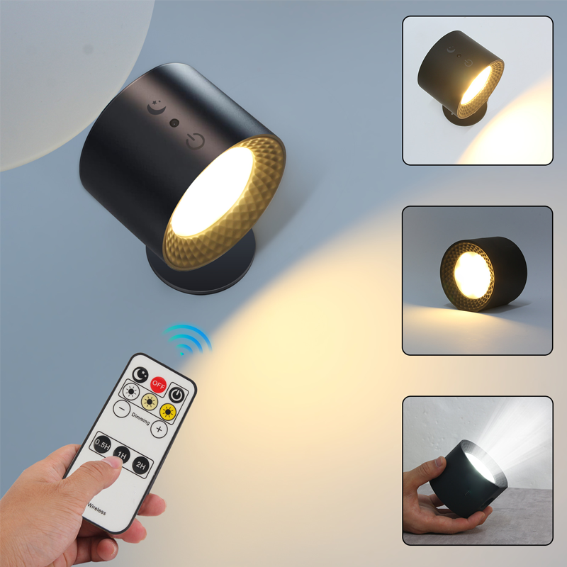 MagniGlow Remote Wall Lamp – 360° Rotation, Tri-Color Lighting