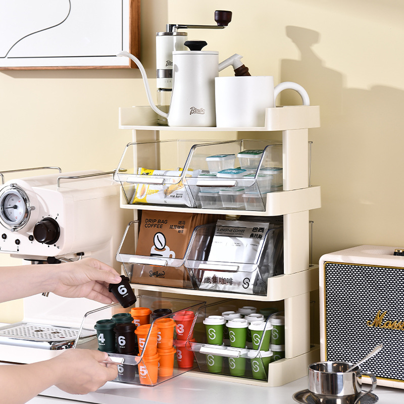 Desktop Organizer Rack - Snack Holder, Tea Bag Storage