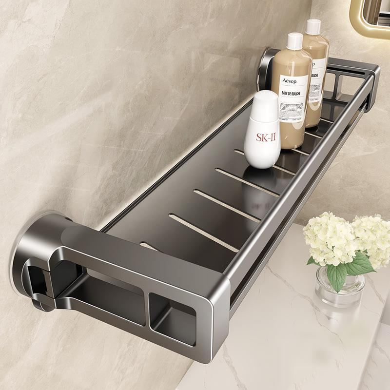 Hidden Suction Bathroom Shelf – Drill-Free, Durable Carbon Steel