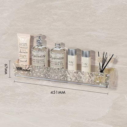 Transparent Acrylic Bathroom Shelf: Wall-Mounted, Drill-Free Shower Caddy for Toilet and Washbasin Storage