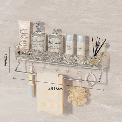 Transparent Acrylic Bathroom Shelf: Wall-Mounted, Drill-Free Shower Caddy for Toilet and Washbasin Storage