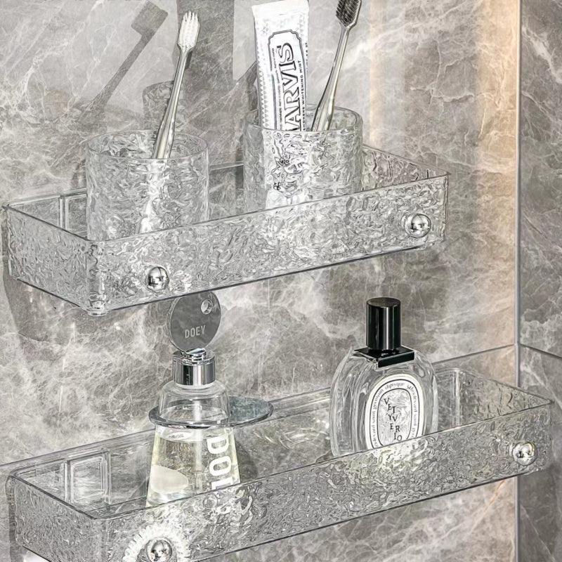 Water Ripple Bathroom Shelf: Wall-Mounted, Drill-Free, Space-Saving Organizer Shelf