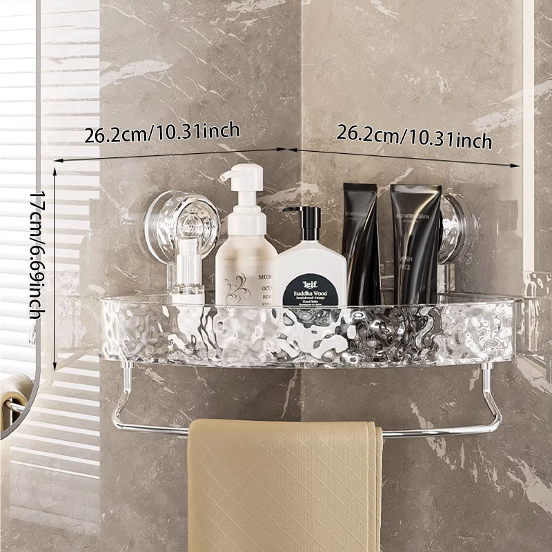 No-Drill Clear Wall Caddy: Drill-Free, Removable, Multifunctional Triangle & Rectangle Storage