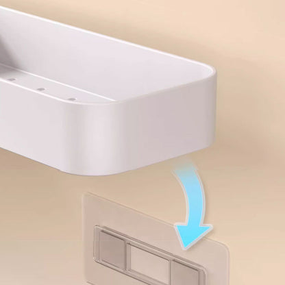 No-Drill Bathroom Corner Shelf – Strong Load-Bearing & Elevated Guardrails