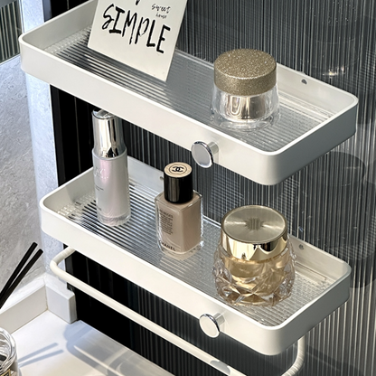 Easy-Install Space Aluminum & Acrylic Bathroom Shelf