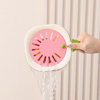 Fruit Drainer Basket - Hidden Folding Handle, Dust-Proof Drain Switch