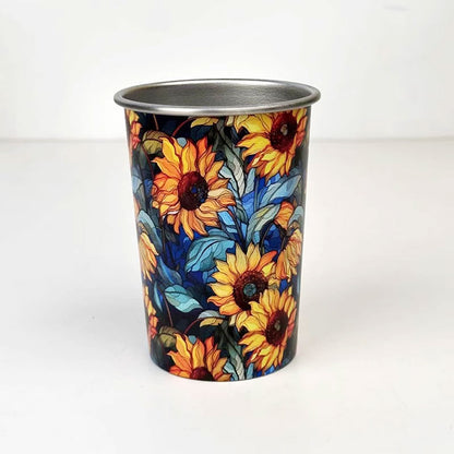 FloralVibe-Retro Floral Stainless Steel Water Cup: Safe & Durable Material