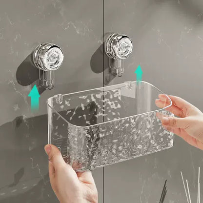 No-Drill Clear Wall Caddy: Suction Cup Storage Innovation