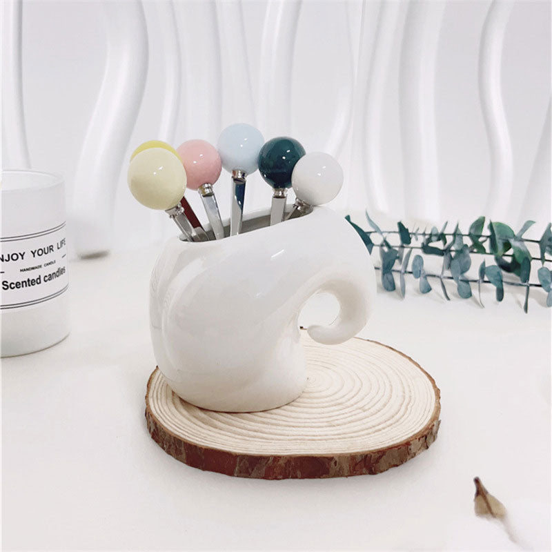 Ceramic Elephant Fruit Fork – Food-Grade Material