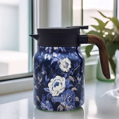 Vintage Floral Pattern Tea Thermos – Built-In Infuser