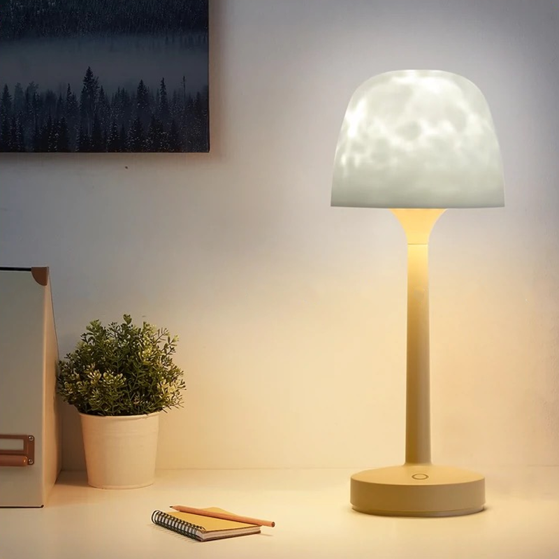 Ripple Effect Table Lamp - 16 Light Colors, Remote-Controlled Dimming