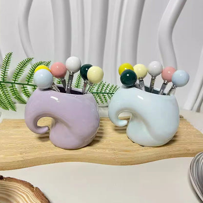 Ceramic Elephant Fruit Fork – Food-Grade Material