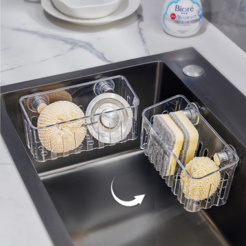 Kitchen Sink Drain Shelf – No Drilling & Quick Water Drainage