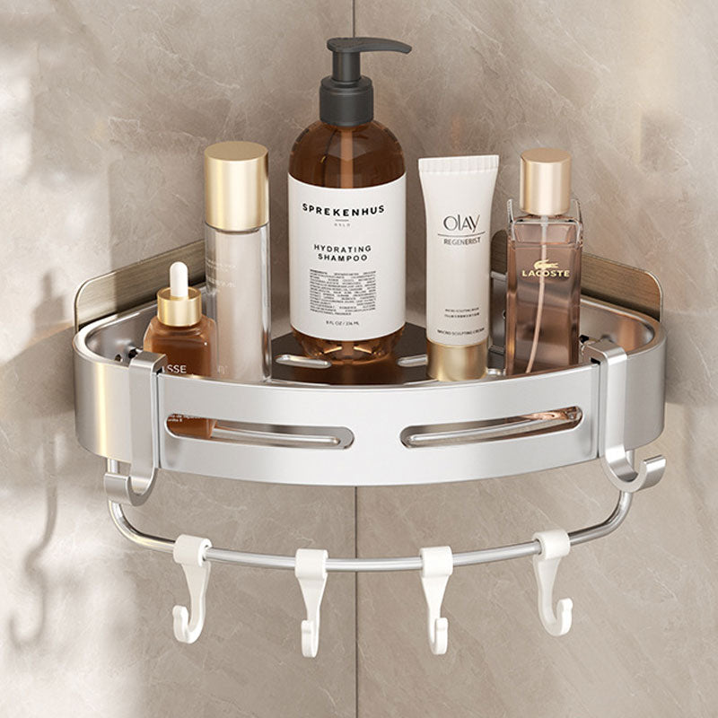 Space Aluminum No-Drill Bathroom Corner Shelf – Quick Drainage & Strong Load-Bearing