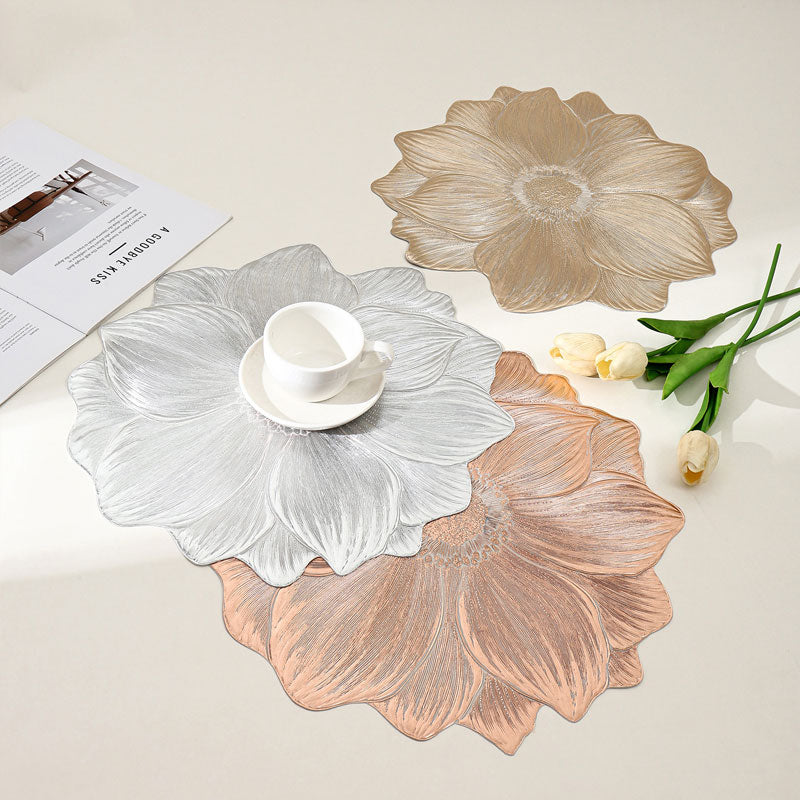 Creative Flower PVC Placemat – Waterproof & Oil-Proof