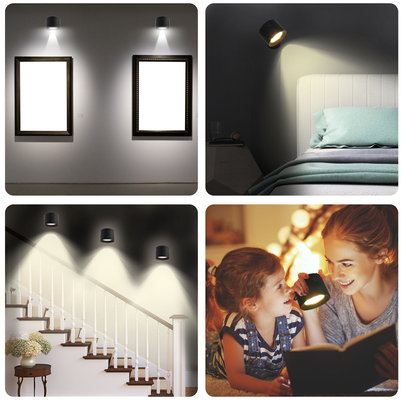 MagniGlow Remote Wall Lamp – 360° Rotation, Tri-Color Lighting