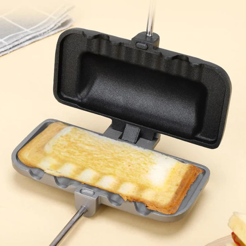 Sandwich Maker Pan: Non-Stick Double-Sided Toast Mold for Outdoor Gas Stove Breakfast Cooking