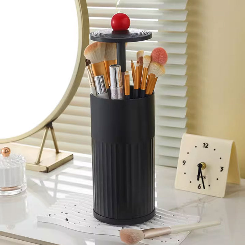 Adjustable Liftable Makeup Brush Holder – Dustproof & Elegant Design