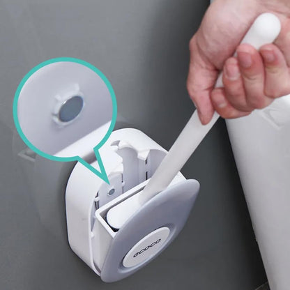 No-Drill Toilet Brush : Silicone Bristles, Magnetic Closure, Space-Efficient Design