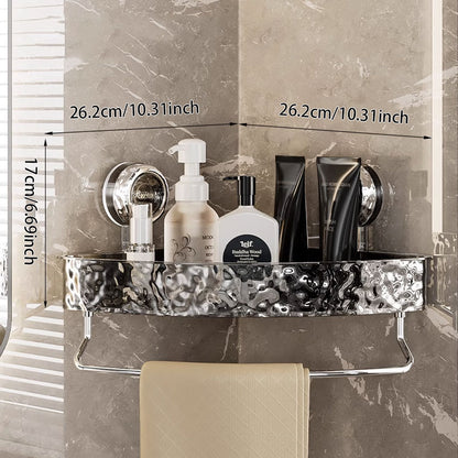 No-Drill Clear Wall Caddy: Drill-Free, Removable, Multifunctional Rectangle & Triangle Storage