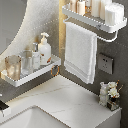 Easy-Install Space Aluminum & Acrylic Bathroom Shelf