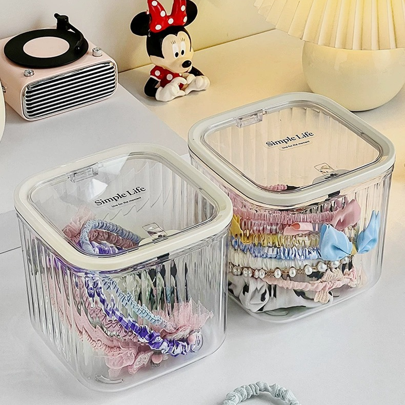 Hair Accessory Organizer Box - Large Capacity with Clear Dustproof Cover